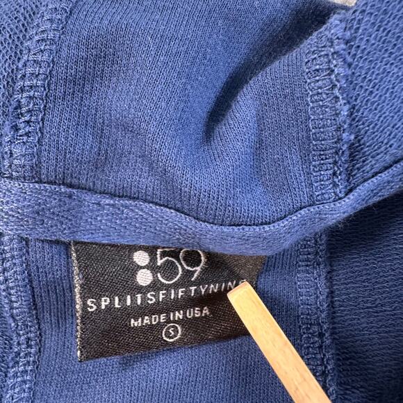 Splits Fifty Nine Open Front Drape Cardigan Top Women's Small Navy Blue Terry - Picture 6 of 10